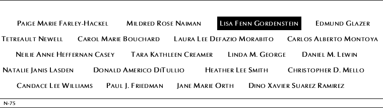 Panel N-75, North Pool, National September 11 Memorial