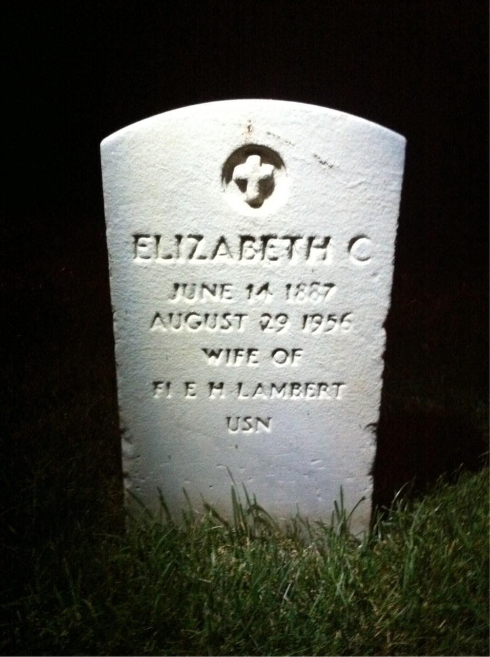 Headstone of Elizabeth C Lambert