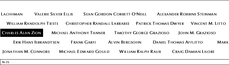 Panel N-25, North Pool, National September 11 Memorial