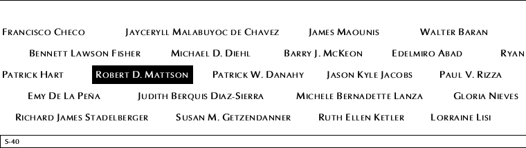 Panel S-40, South Pool, National September 11 Memorial