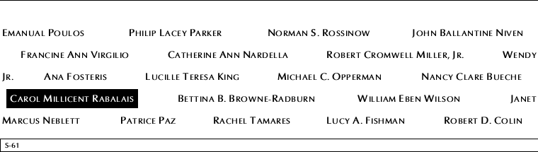 Panel S-61, South Pool, National September 11 Memorial