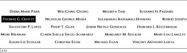 Panel S-53, South Pool, National September 11 Memorial
