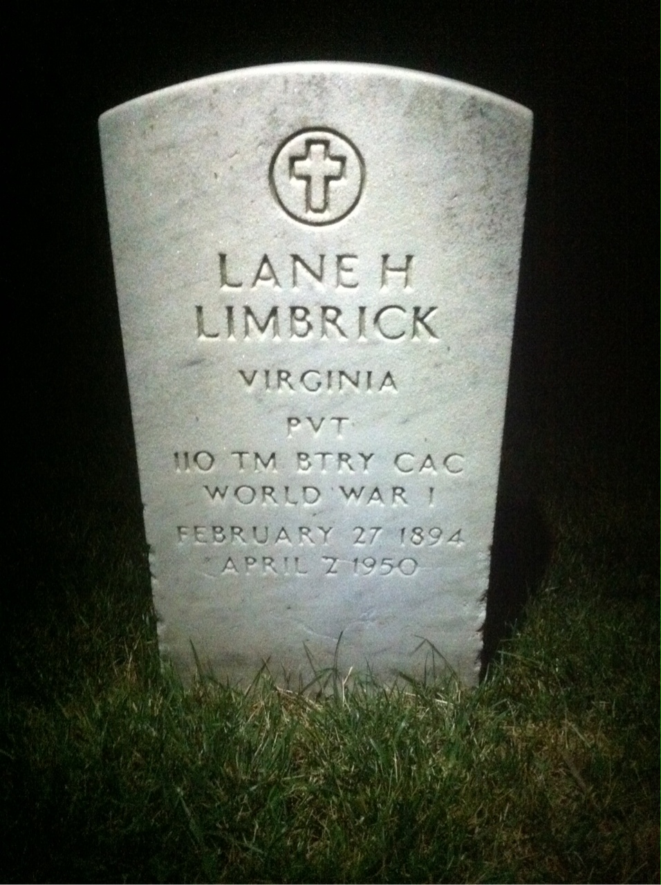 Headstone of Lane H Limbrick