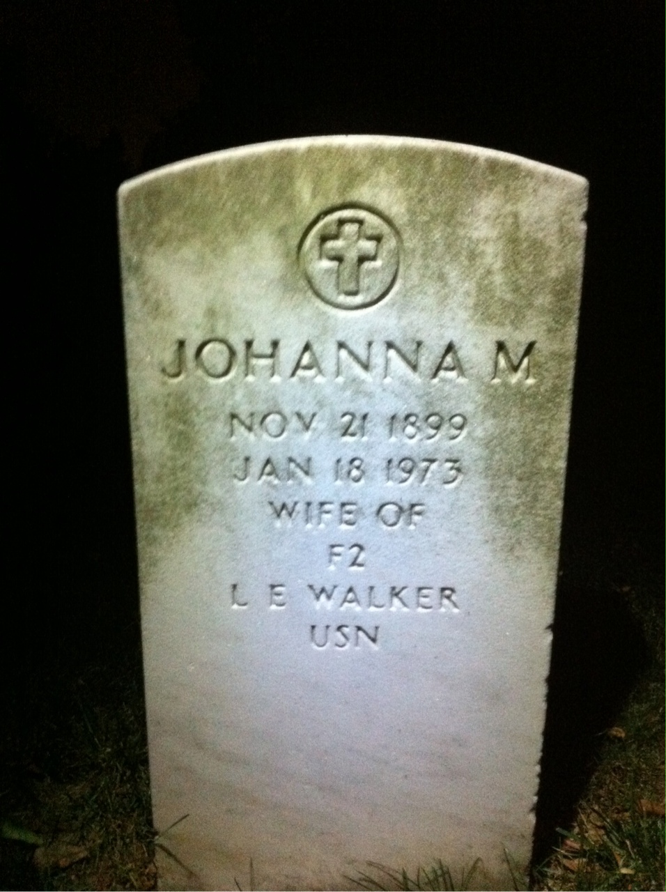Headstone of Johanna M Walker