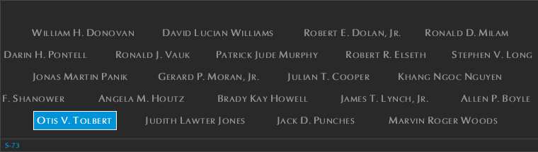 Panel S-73, South Pool, National September 11 Memorial