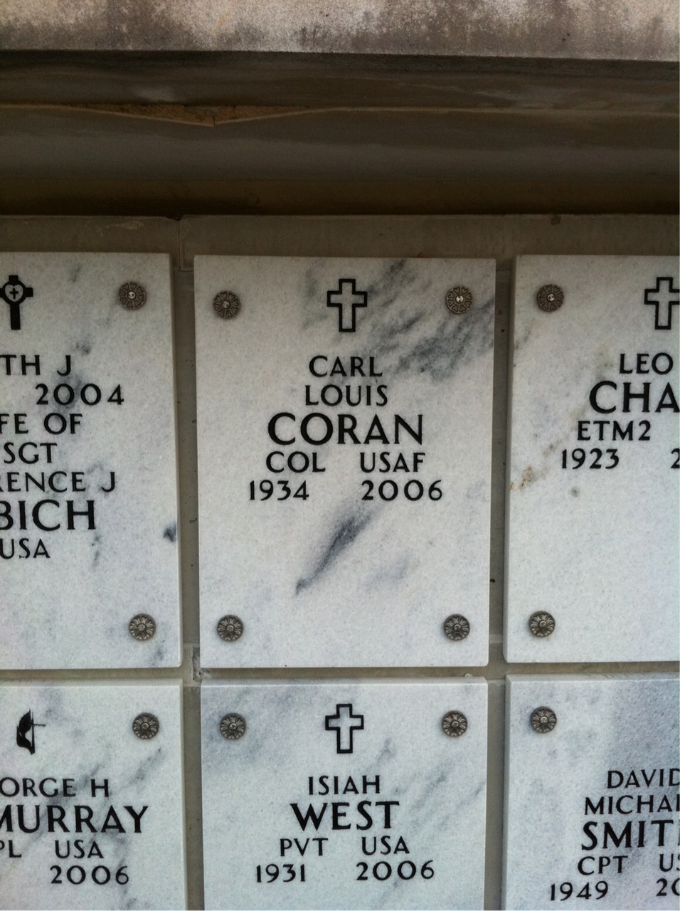 Headstone of Carl Louis Coran