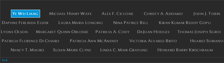 Panel N-8, North Pool, National September 11 Memorial
