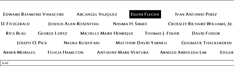Panel S-41, South Pool, National September 11 Memorial