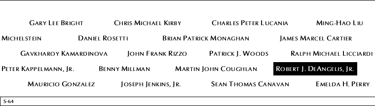 Panel S-64, South Pool, National September 11 Memorial