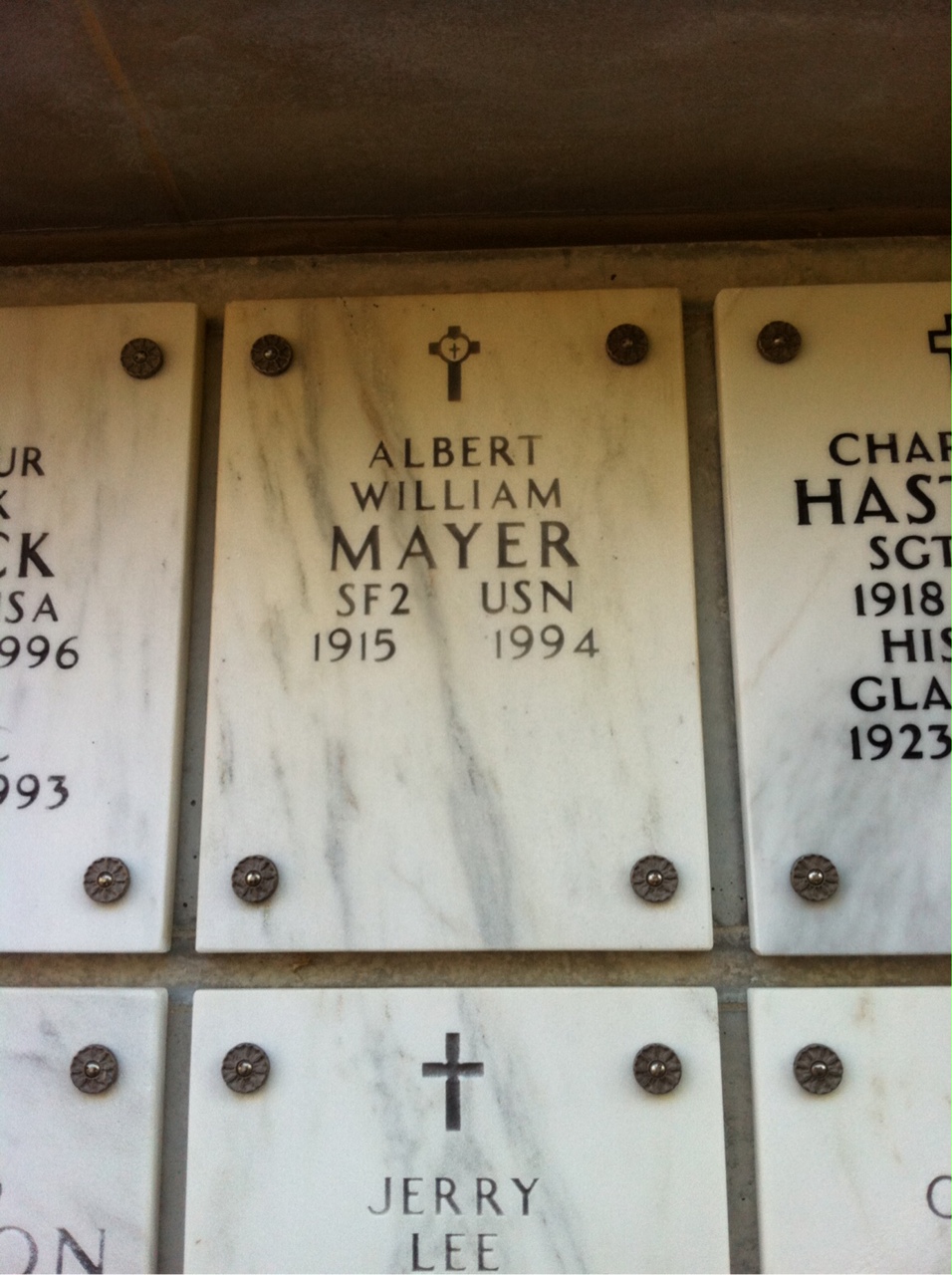 Headstone of Albert W Mayer