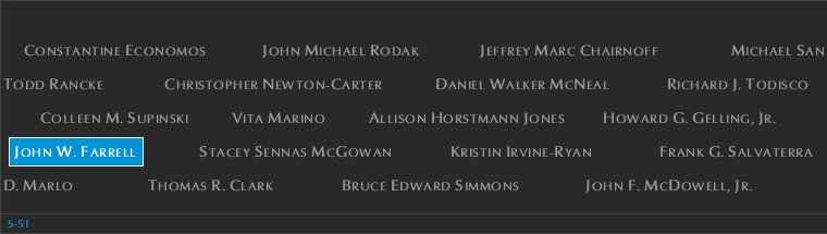 Panel S-51, South Pool, National September 11 Memorial