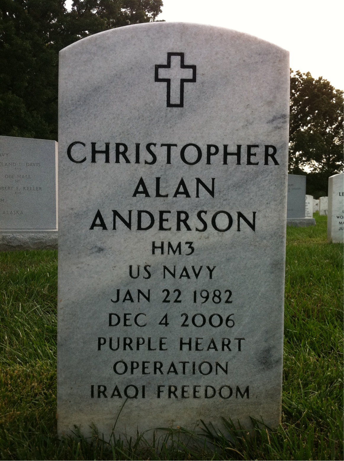 Headstone of Christopher Alan Anderson