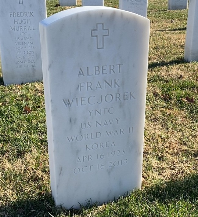 Headstone shared by 2 interments, including Albert Frank Wiecjorek
