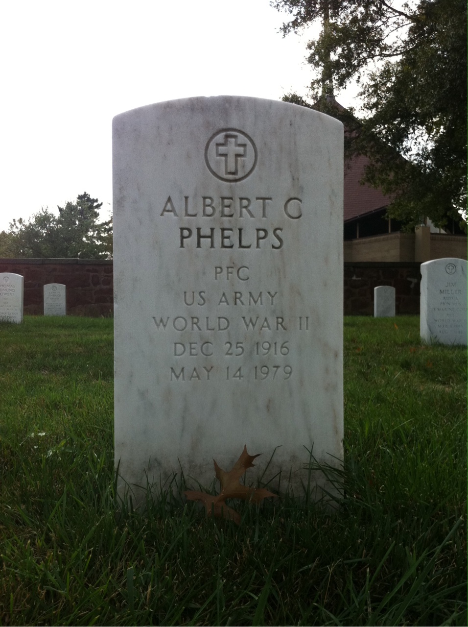 Headstone shared by 2 interments, including Albert Claude Phelps