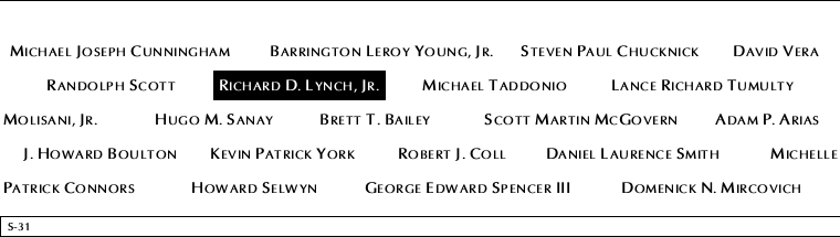 Panel S-31, South Pool, National September 11 Memorial