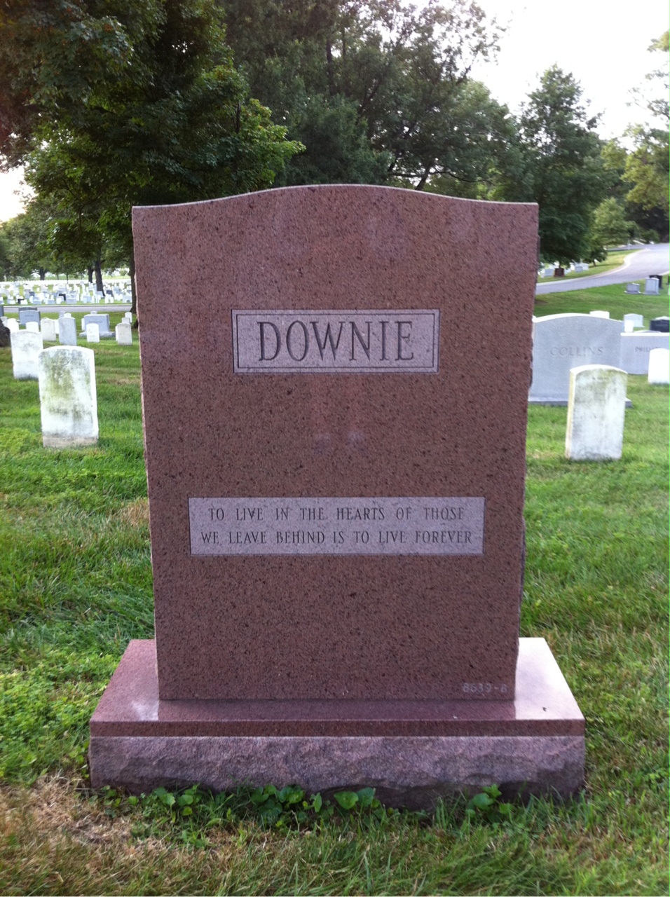 Headstone shared by 2 interments, including Currie S Downie