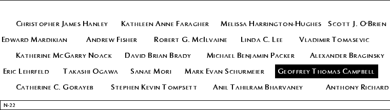 Panel N-22, North Pool, National September 11 Memorial