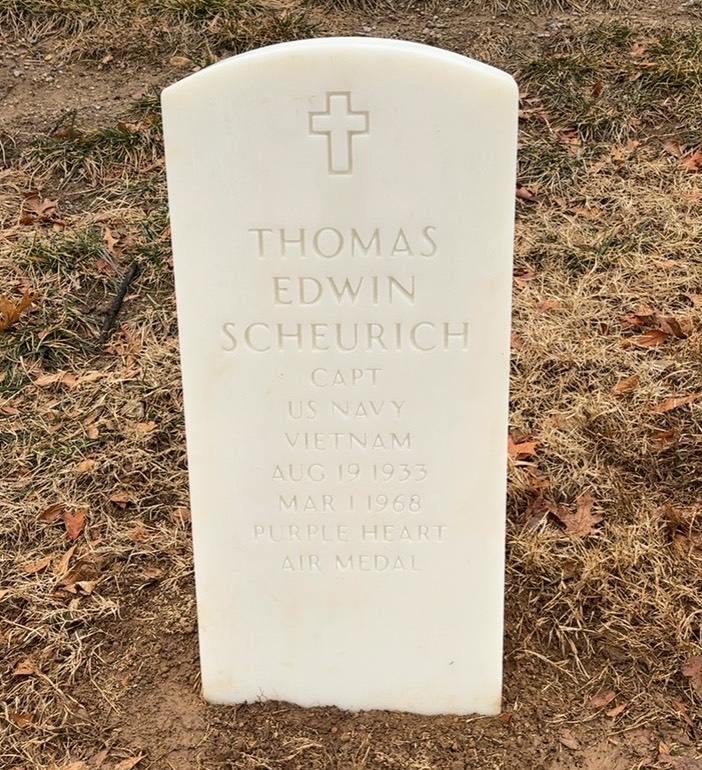Headstone shared by 2 interments, including Thomas Edwin Scheurich