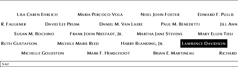 Panel S-62, South Pool, National September 11 Memorial