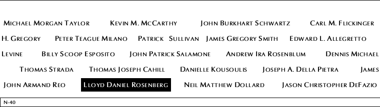 Panel N-40, North Pool, National September 11 Memorial