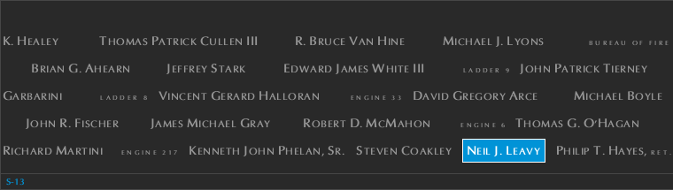 Panel S-13, South Pool, National September 11 Memorial