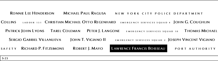 Panel S-23, South Pool, National September 11 Memorial
