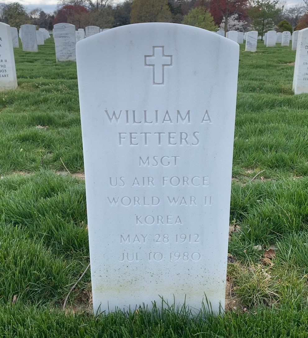 Headstone shared by 2 interments, including William Amos Fetters