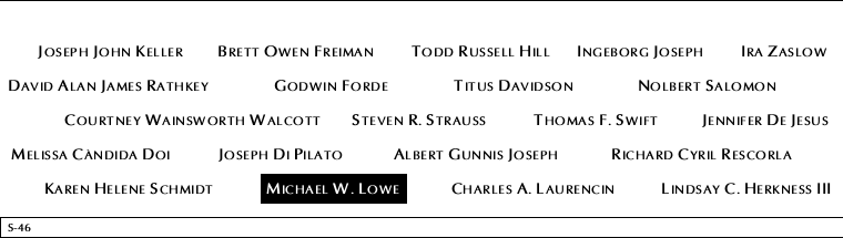 Panel S-46, South Pool, National September 11 Memorial