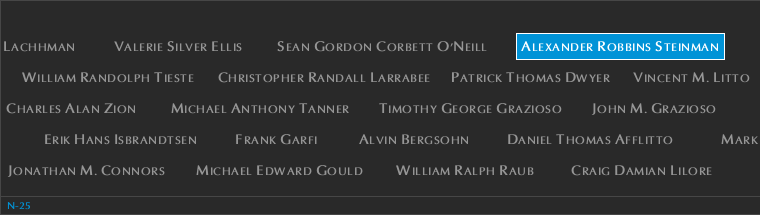 Panel N-25, North Pool, National September 11 Memorial