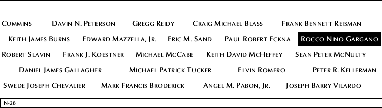 Panel N-28, North Pool, National September 11 Memorial
