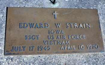 Headstone of Edward W Strain