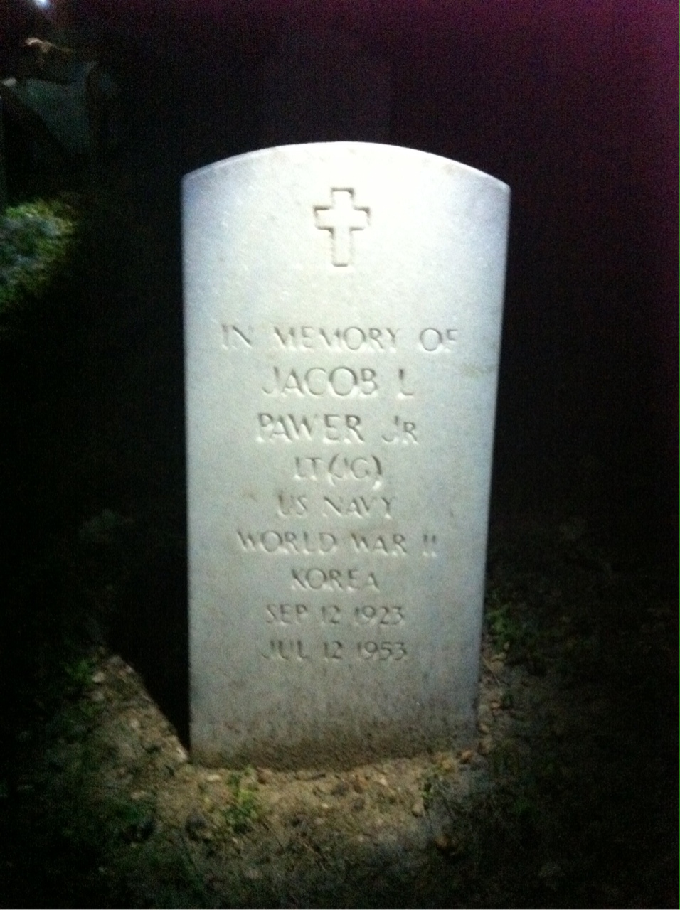 Headstone of Jacob L Pawer Jr.