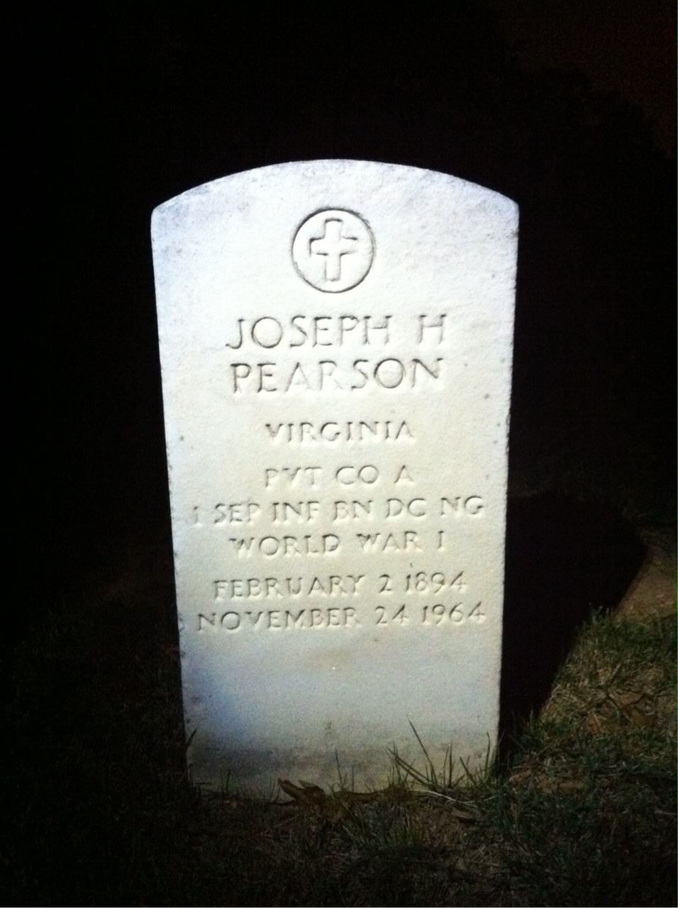 Headstone of Joseph H Pearson