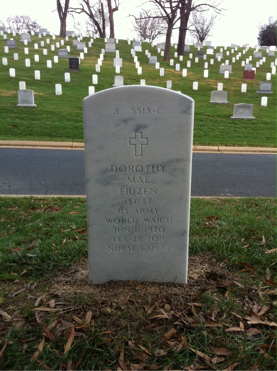 Headstone shared by 2 interments, including Dorothy Mae Frizen