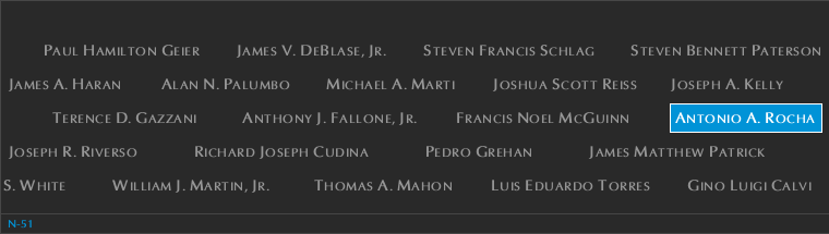 Panel N-51, North Pool, National September 11 Memorial