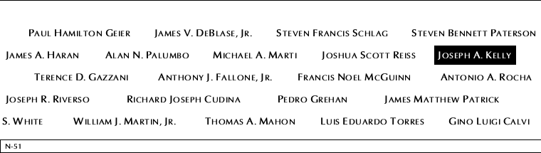 Panel N-51, North Pool, National September 11 Memorial