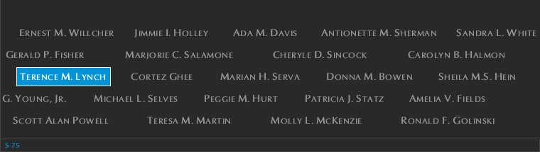 Panel S-75, South Pool, National September 11 Memorial