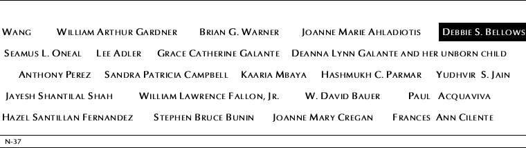 Panel N-37, North Pool, National September 11 Memorial