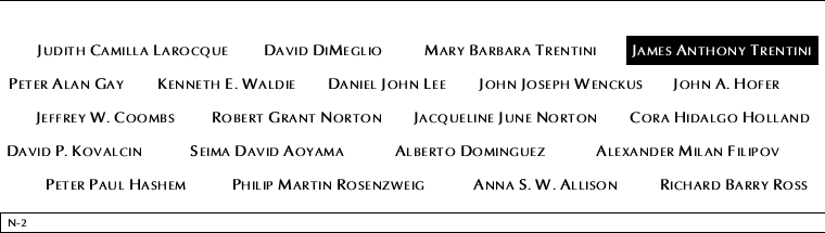 Panel N-2, North Pool, National September 11 Memorial