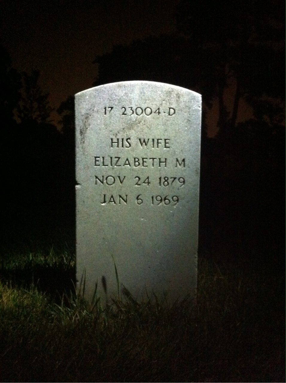 Headstone shared by 2 interments, including Elizabeth M Rottman