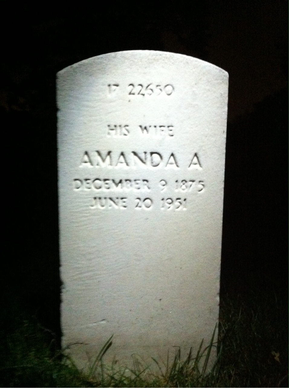 Headstone of Amanda A Fuhrman