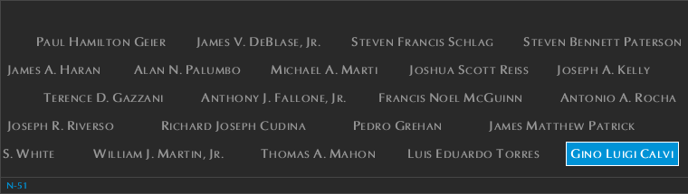 Panel N-51, North Pool, National September 11 Memorial