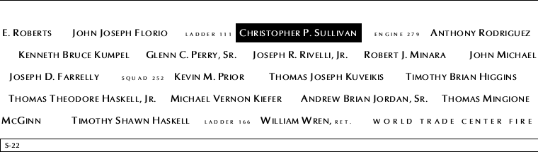 Panel S-22, South Pool, National September 11 Memorial