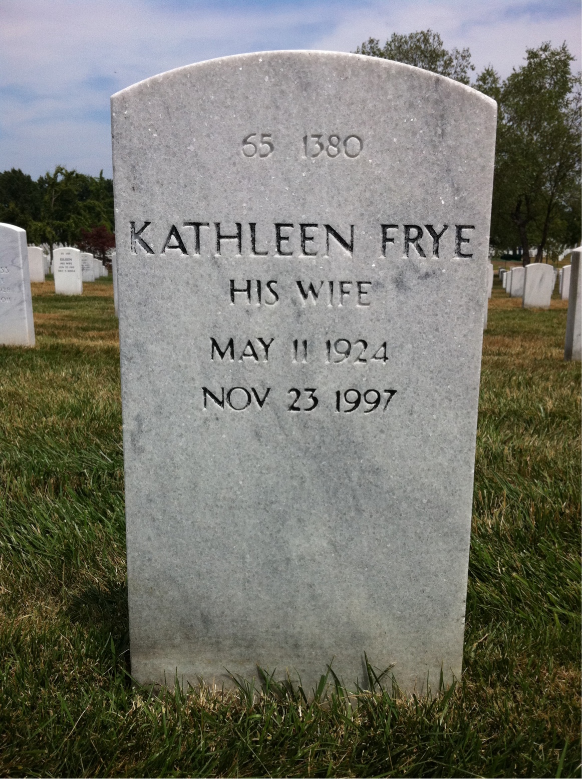 Headstone shared by 2 interments, including Randell C Smith
