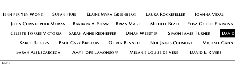 Panel N-20, North Pool, National September 11 Memorial