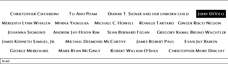 Panel N-60, North Pool, National September 11 Memorial