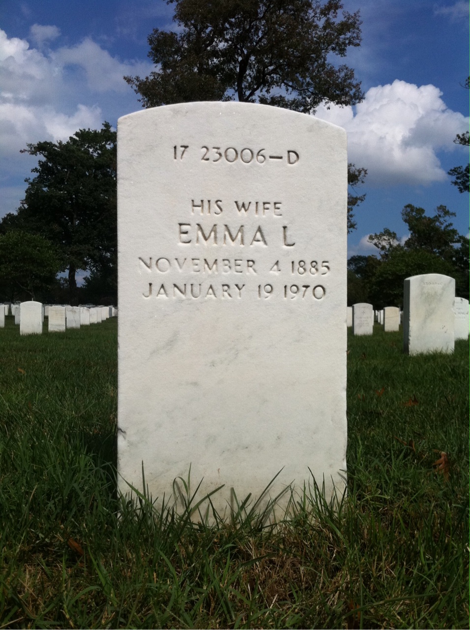 Headstone shared by 2 interments, including Aaron J Turner