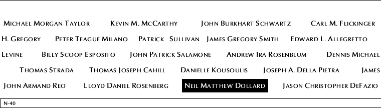 Panel N-40, North Pool, National September 11 Memorial