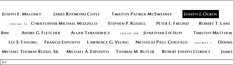 Panel S-7, South Pool, National September 11 Memorial