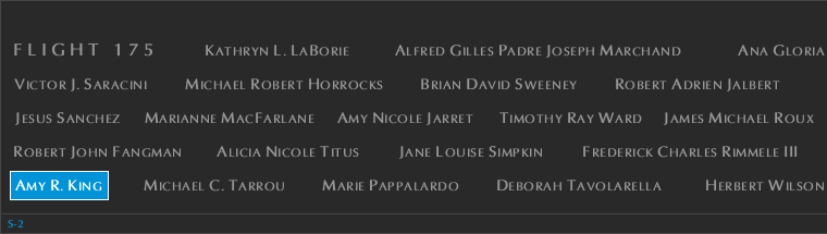Panel S-2, South Pool, National September 11 Memorial